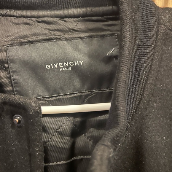Givenchy Black Bomber jacket with leather sleeves and trim size Large. - Picture 2 of 5